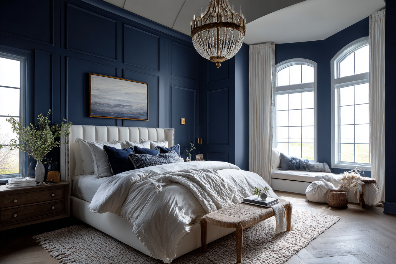 navy blue bedroom ideas