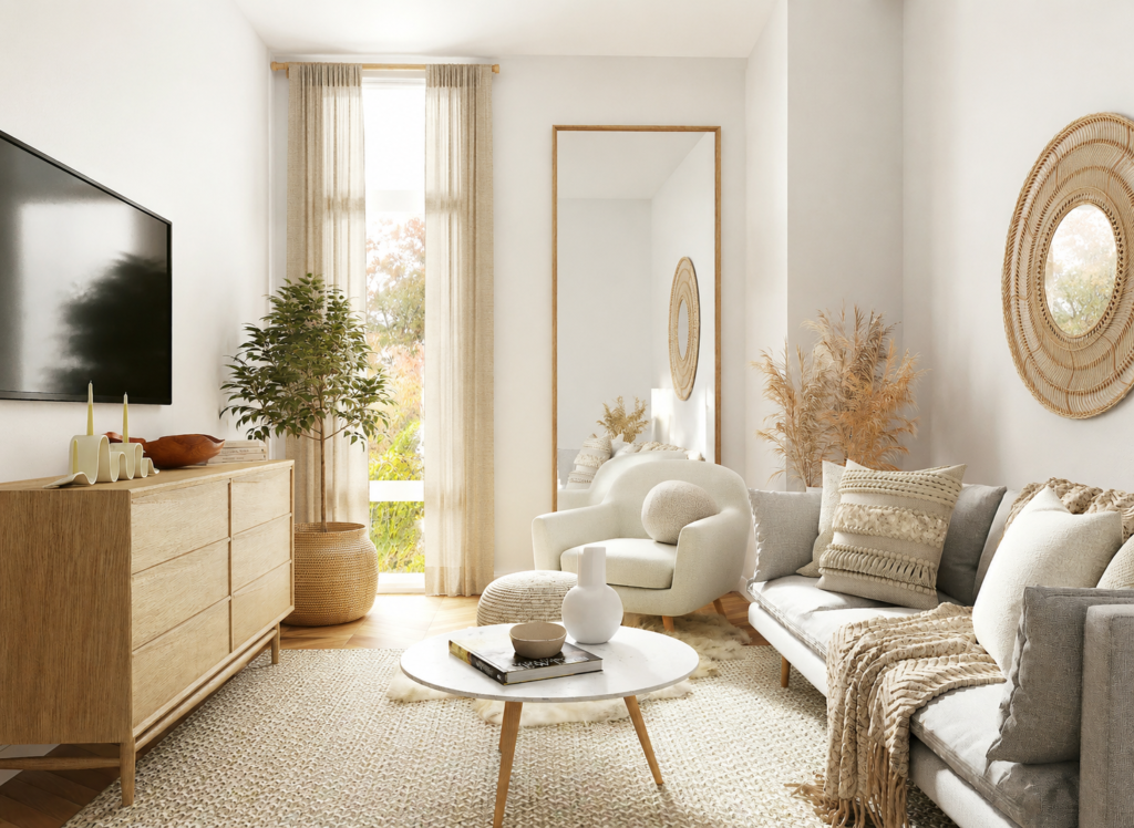 small living room look bigger