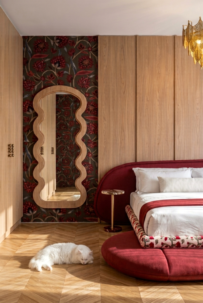 burgundy bedroom ideas with...