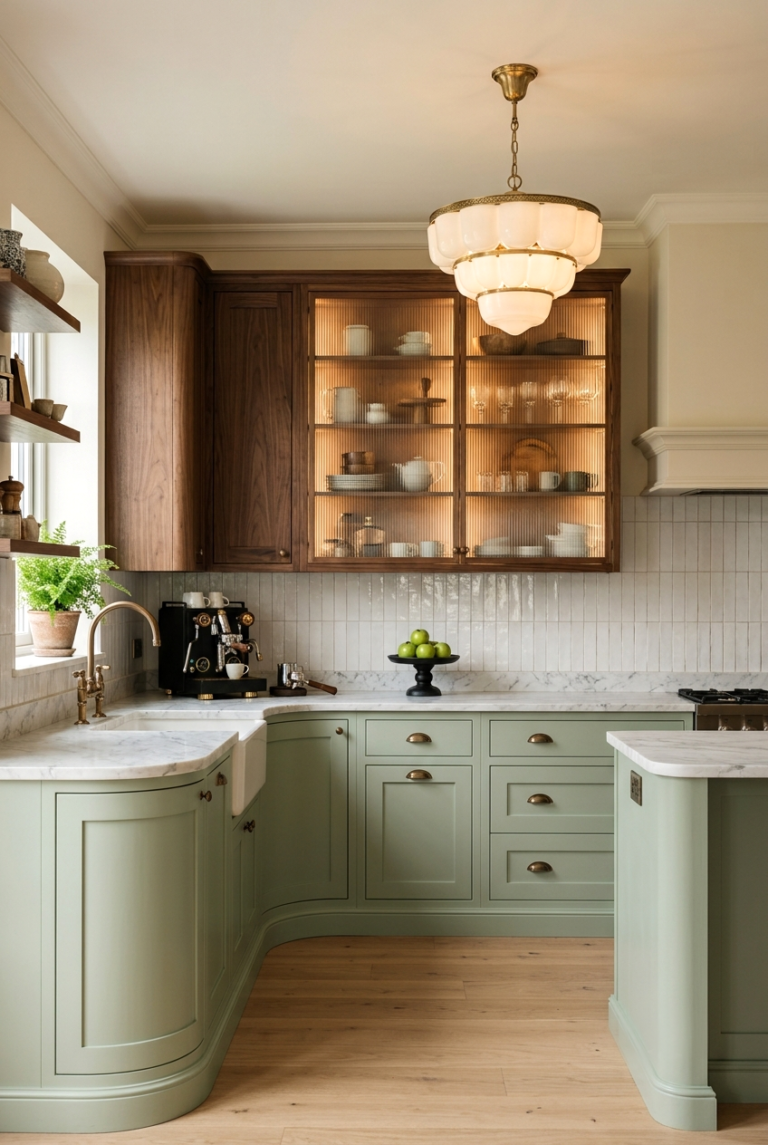sage green kitchen ideas with...