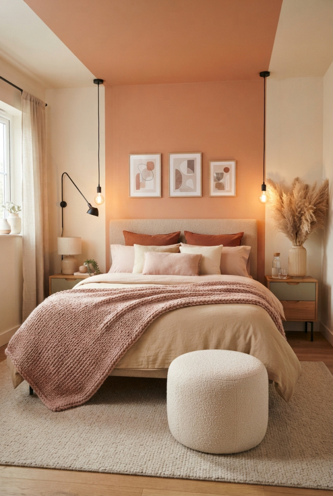 Terracotta and cream bedroom ideas