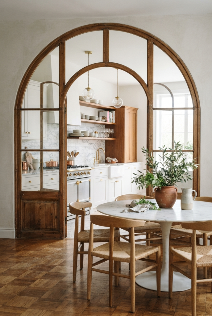 white kitchen natural stone countertops