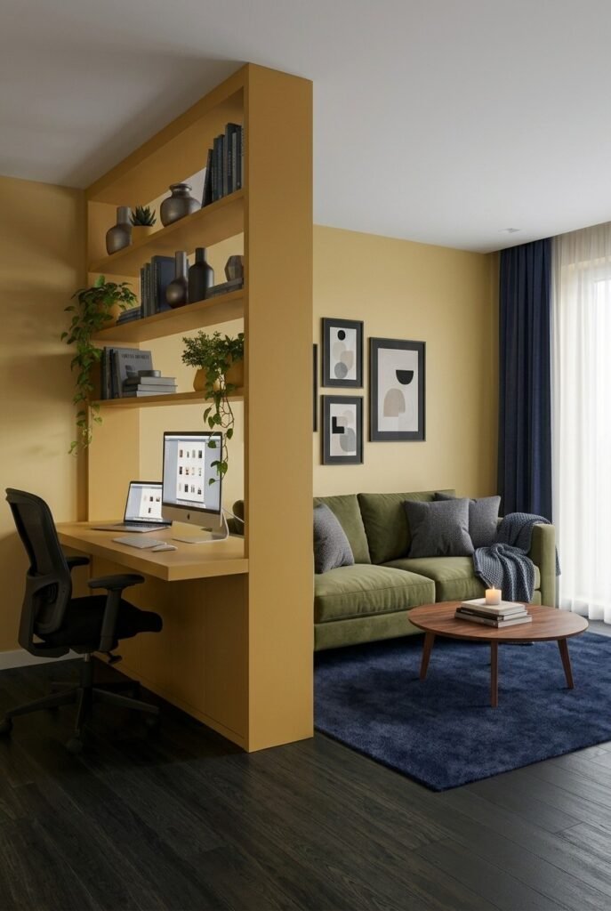 Small space with multifunctional storage furniture
