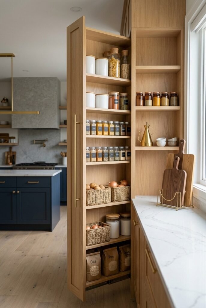 Cohesive, clutter-free small space with a tight palette